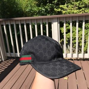 Gucci Canvas & Leather Cap